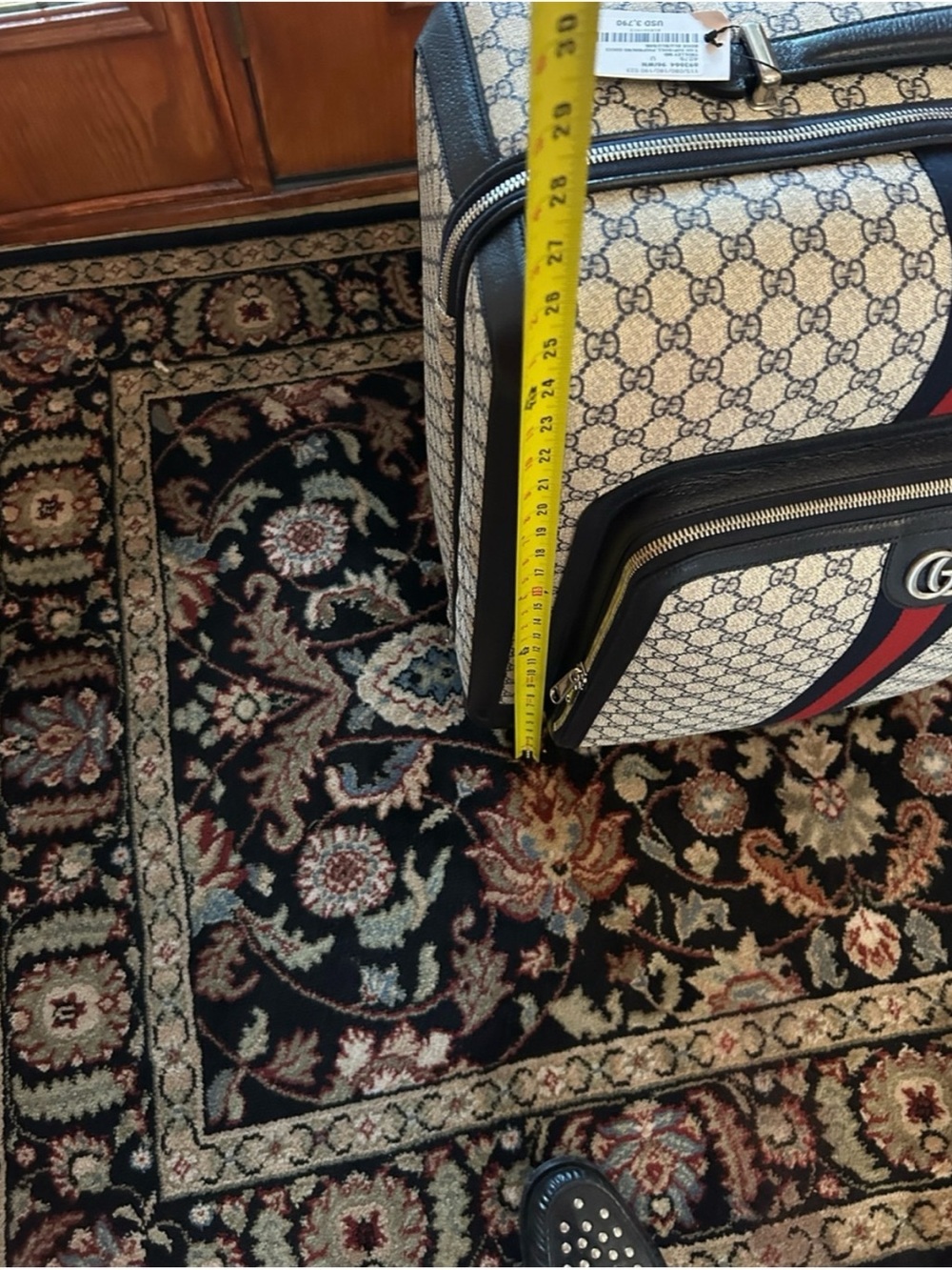 Gucci Savoy, GG Supreme suitcase, iconic blue/red web stripe made in Italy - Picture 4 of 12